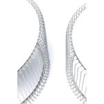 Design salontafel Wire (2/set), zilver, 63/53 cm diameter, bijzettafel, nachtkastje, stalen frame, tafelblad van veiligheidsglas, woonkamer, rond, 34 x 70 x 70 cm (H/B/D)
