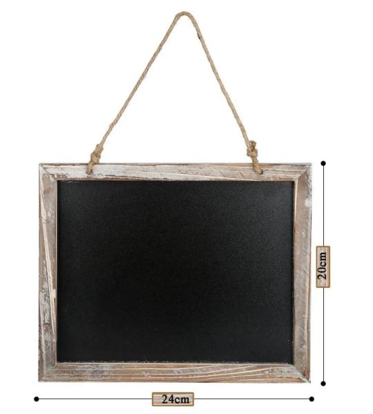 Krijtbord, 2 stuks, decoratiebord, schrijfbord, kinderbord, wandbord, houten bord voor rustieke bruiloftsteken, keuken, eetkamer en wanddecoratie (20 x 24 cm)