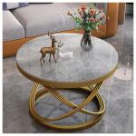Bijzettafel ronde salontafel met delicate patronen sterke stenen platen en niet-roestende metalen frames voor thuis woonkamer