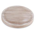 Decoratief dienblad voor salontafel: White wash houten ronde dienblad, rustiek houten dienblad, 31 cm,, landelijke centerpiece kaarshouder voor woondecoratie, poef, aanrecht displa
