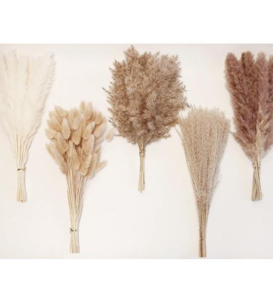 110 stuks pampasgras met witte hazenstaart, gedroogde bloemen, kunstbloemen voor badkamerdecoratie, badkamerwanddecoratie, kantoordecoratie en babyshowerdecoraties.