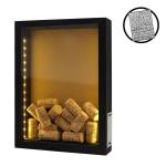 Rustikale Schwarze Holz-Schattenbox mit Lichtern, LED-beleuchtete Vitrine für Weinkorken, Tickets und kreative Ausstellungen, künstlerische Präsentationen, 20,3 x 27,9 cm