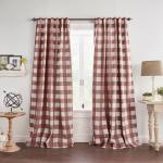 Home Fashions Farmhouse Living Grainger Buffalo-Check Verdunkelungsvorhang für Wohnzimmer und Schlafzimmer, Vorhang mit Stangentaschen, 132,1 x 241,3 cm, Rot, 1 Vorhang