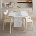 1 rol tafelloper zilver 30 cm x 20 m tafelloper met coating glanzend zilver tafelkleden bruiloft decoratieve stof polyester tafeldecoratie tafelloper met 2 gekleurde linten