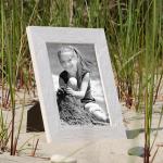 Set van 5 fotolijsten 15x15 cm rustiek strandhuis wit massief hout met glazen ruit inclusief accessoires | Fotolijst