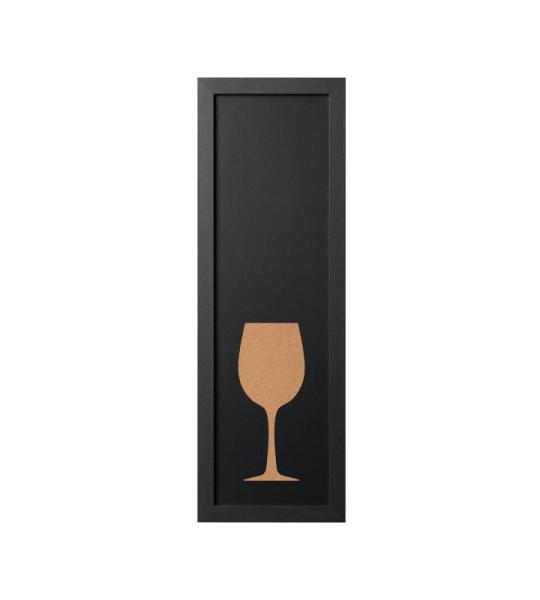 , Combi memo en Blackboard Back2Chalk Vino, krijtbord met zwart mat MDF frame, 20x60cm