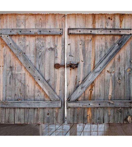 Rustiek Gordijnen, American Country Style, Woonkamer Slaapkamer Raamgordijnen 2-delige set, 280 x 225 cm, Bleke bruin en grijs