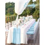 2er-Pack Chiffon-Tischläufer, 3 m lang, hellblauer Chiffon-Tischläufer, 71,1 x 304,8 cm, transparenter Chiffon-Tischläufer für rustikale romantische Hochzeit/Brautparty/Party-D