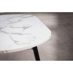 Salontafel, 120 x 60 x 41,5 cm, met marmerlook, wit, modern, design woonkamertafel met metalen frame, grote bijzettafel, woonkamer