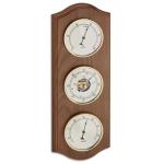 Analoog weerstation, 20.1076.01b, binnen, met barometer, hygrometer, thermomter, eiken/rustiek, (L) 123 x (B) 37 x (H) 337 mm, bruin