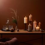 Rustieke stompkaarsen, set van 4 stuks, decoratieve huishoudelijke kaarsen, lengte brandduur 60 uur, ongeparfumeerd, natuurlijke plantenwacht, zonder palmolie, 13 x 7 cm