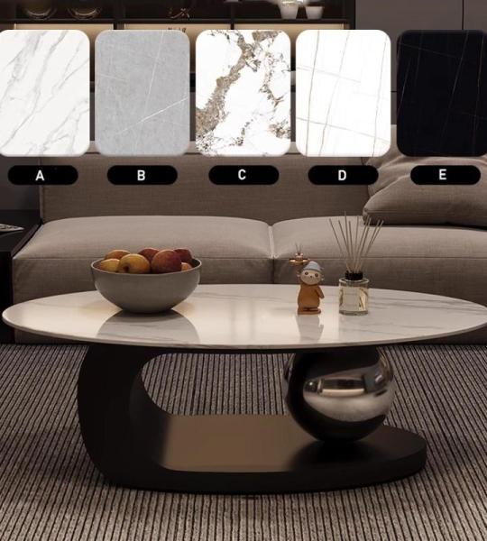 Luxuriöser Couchtisch aus Marmor mit goldfarbener Metallhalterung für Wohnzimmer, elegantes Design, leicht zu reinigen