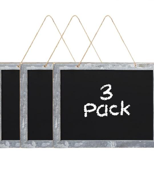 3 Pak Ingelijstte Krijtborden – Houten Muur Hangende – Enkelzijdig, Uitwisbare Berichten/Memoborden Voor Huwelijksfeesten, Verjaardagsfeesten, Restaurants en Evenementen