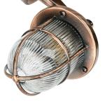 Buitenwandlamp messing glas in antiek koper IP64 tuin balkon T: 22 cm E27 riffel nostalgie maritieme wandlantaarn Outdoor SANTORIN