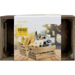 Vintage Mini Houten Krat Tafel Caddy - 5.by 9.5-Inch Opbergdoos Kruiderij Houder. Gebruiksvoorwerp Zilverwerk Houder Organizer