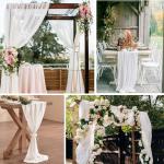 Tafelloper, 6 stuks witte kaasdoek, tafelloper, boho-gaas, kaasdoek, tafelloper, rustieke doorzichtige loper, tafelkleed voor boho, bruiloft, decoratie, verjaardagsfeest, 90 x 300 