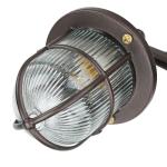 Wandlamp buiten messing glas in roestbruin antiek IP64 binnenplaats balkon B: 14 cm E27 maritiem geribbelde lantaarn buitenlamp tuin SANTORIN