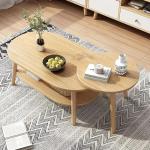 Moderner Couchtisch für das Wohnzimmer. Satztische für das Wohnzimmer, 2er-Set, große ovale Couchtische für das Wohnzimmer und Kleiner runder Beistelltisch mit Ablagefläche, 2
