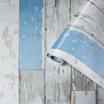 Perfect Fix Plakfolie, houtlook, shabby blauwe houtfolie, 67,5 cm x 2 m, dikte 150 μ, zelfklevende meubelfolie, decoratiefolie, geen luchtbellen, keukenfolie, pvc zonder ftalaten,