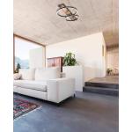 Boyal Led-plafondlamp, 2 lichtpunten, vintage, rustiek, keukenlamp van staal, hout en kunststof, zwart, bruin, wit, lengte 78 cm