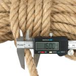 Jute touw, 16 mm dik, 10 m, tuinhenneptouw, bruin jute touw voor kattenkrabpaal, 16 mm rustiek decoratief henneptouw voor doe-het-zelf knutselen, ophangen en decoraties