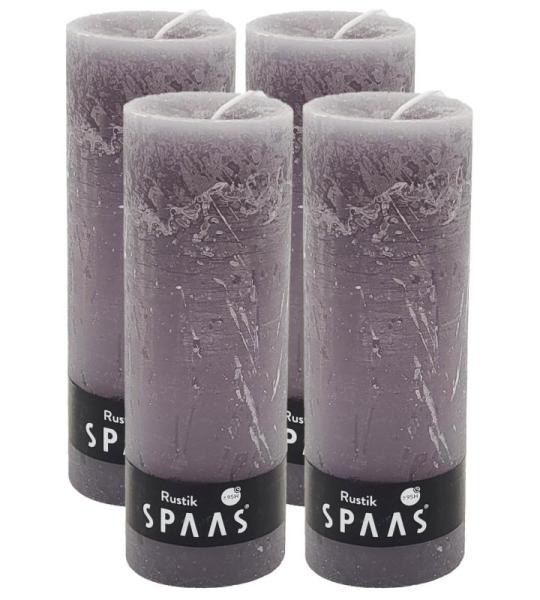 Spaas Stompkaars rustieke stomp kaars meerdere kleuren - in voordeelverpakking, mooi cadeau voor Kerstmis), rustieke look (6,8 cm Ø x 19 cm hoog, grijs)