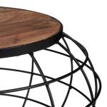 salontafel, mangohout & ijzer, rond, laag, woonkamer, industriële mandtafel, h x d: 36 x 67 cm, verschillende Kleuren: