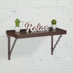 10022947 plankhoek gietijzer, set van 2, antieke stijl, opvallend kettingmotief, wandhouder voor planken, roestbruin, 18 x 4 x 21,5 cm