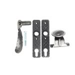 Retro deurklink rechts met stootgreep - voor tuinpoort en nog veel meer - smeedijzer - verzinkte deurklink - deurgreep - klinkset antiek zwart (linker rechts wijzers)