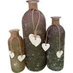 Decoratieve in 3-delige set van glas met hart bloemenvaas - gesatineerd glas