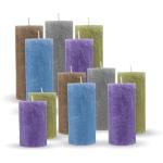 Rustieke stompkaars Grijs Ø7cm x 15cm - Vers. Kleuren/maten - lange brandduur Antiekaars, Geurvrije Altaarkaars - Decoratieve kaars