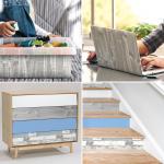 Perfect Fix Plakfolie, houtlook, planken grijs, houtfolie, 90 cm x 2,1 m, dikte 150 μ, zelfklevende meubelfolie, decoratiefolie, geen luchtbellen, keukenfolie, pvc zonder ftalaten