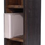 RUSTICALES houten cd-rek CD Tower | massief mahonie hout, 76x15,5x16cm (HxBxD) | houten plank met 4 vakken, cd-opslag | kleur: 04 zwart-natuur