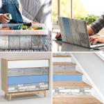 Perfect Fix Plakfolie, houtlook, shabby blauwe houtfolie, 67,5 cm x 2 m, dikte 150 μ, zelfklevende meubelfolie, decoratiefolie, geen luchtbellen, keukenfolie, pvc zonder ftalaten,