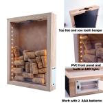 Rustikale Schattierbox aus Naturholz mit Lichtern, LED-beleuchtete Vitrine für Weinkorken, Tickets und kreative Ausstellungen, künstlerische Präsentationen, 20,3 x 27,9 cm