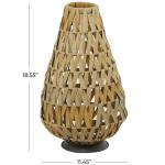 Plastic rotan handgemaakte kaars lantaarn, 11 "x 11" x 19", lichtbruin