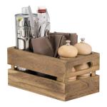 Vintage Mini Houten Krat Tafel Caddy - 5.by 9.5-Inch Opbergdoos Kruiderij Houder. Gebruiksvoorwerp Zilverwerk Houder Organizer
