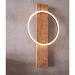 Boyal Led-wandlamp met 1 lichtpunt, vintage, rustiek, modern, voor binnen, wandlamp van staal, hout en kunststof, voor woonkamer of hal, in zwart