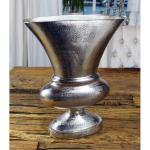Vaas bloemenvaas, pokalvaas, decoratieve vaas, aluminium, zilver, luxe, decoratie, modern, woonkamer, vensterbank, L 37 cm