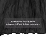 Tafelloper kaasdoek, 6 stuks, zwarte tafelloper, rustieke gaasstof, boho-decoratie, tafelloper, kaasdoek, tafeldecoratie voor bruiloft, feest, bruidsdouche, tafeldecoratie