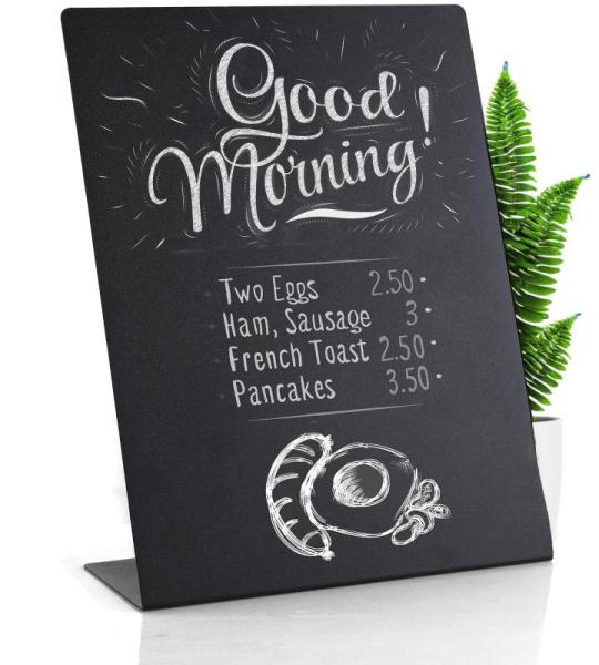 Mini-Kreidetafel-Schild aus Metall 28 x 22 cm – Einfach zu Beschreiben und Abzuwischen – für Flüssige Kreidemarker und Kreide – Nachrichtentafel-Schild – Tafel-Menütafel