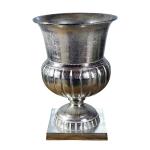 Vaas, bloemenvaas, pokalvaas, decoratieve vaas, aluminium, zilver, luxe, decoratie, modern, van metaal, woonkamer en keuken, L 35 cm