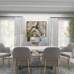 Metalen bloemenvaas met gouden top, set van 3 27", 24", 20" H, blauw