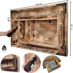 Houten rek om op te hangen - handgemaakt rustieke stijl muur bar flessenrek hout - wijnbaar rek cadeau voor mannen - houten 3D-afbeelding borrelbar