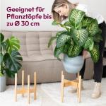 Houten plantenstandaard, set van 2 bamboe bloemenstandaard, verstelbare houten bloemenkruk, voor potten tot Ø 30,5 cm, bloempotstandaard, hoogte: 35,5 cm, plantenstandaard met pot