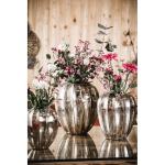 Vaas, bloemenvaas, pokalvaas, decoratieve vaas, aluminium (metaal), zilverkleurig, modern, woonkamer, keuken, 23 cm