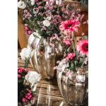 Vaas, bloemenvaas, pokalvaas, decoratieve vaas, aluminium (metaal), zilverkleurig, modern, woonkamer, keuken, 23 cm