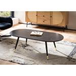 Salontafel, 120 x 60 x 41,5 cm, in marmerlook, zwart, modern, design woonkamertafel met metalen frame, grote bijzettafel, woonkamer