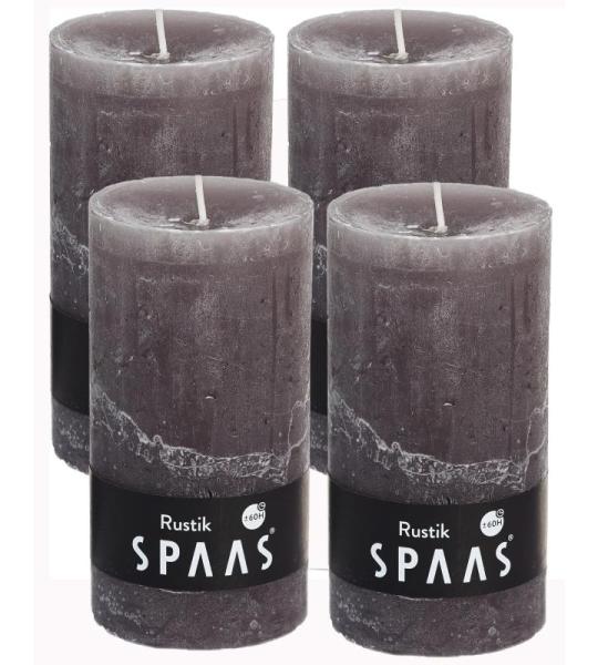 Spaas Stompkaars rustieke stomp kaars meerdere kleuren - in voordeelverpakking, mooi cadeau voor Kerstmis), rustieke look (6,8 cm Ø x 13 cm hoog, taupe)