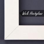 Monaco Fotolijst, 35,5 x 47,5 cm, wit hoogglans, fotolijst, metaallook, geborsteld aluminium, posterlijst, verwisselbare lijst